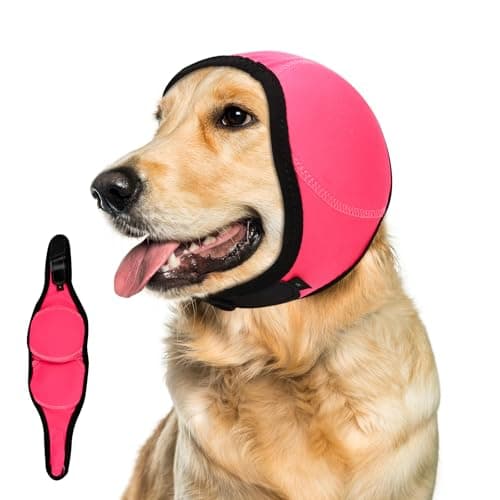 Dog Ear Muffs Noise Protection, Wraps Cover for Dogs Bath Grooming, Adjustable Dog Calming Hoodie Hematoma Anxiety Firework Thunder, Waterproof Dogs Shower Cap Drying Swimming Bathing (LP) - Image 1