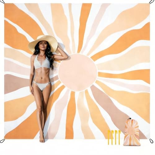 Beach Blanket Waterproof Sandproof, Extra-Large Picnic Blankets with Stakes & Travel Bag, Lightweight, Quick-Dry, Compact Beach Mat for Outdoors, Camping, Beach, Trips – Summer Vacation Essentials - Image 1