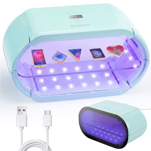 Resiners UV Light for Resin, Fast Even Curing Lamp with 360° UV Coverage, 48 LEDs Magnetic 2-in-1 Split Design, 1/3/5/10 min Timer, UV Light for Resin Curing, Jewelry, Trays & DIY Crafts