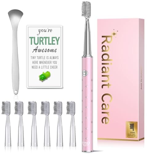 JTF Sonic Electric Toothbrush for Adults: 6 Brush Heads, 3 Brushing Modes, 2-Min Smart Timer, IPX7 Waterproof and Tongue Scraper, Deep Cleaning & Whitening, Rechargeable Toothbrush for Teeth & Braces - Image 1