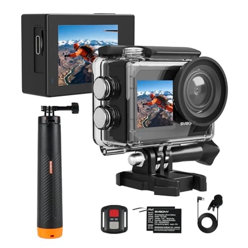 SVBONY SVGo2 4K30FPS Underwater Camera, EIS 2.0 Dual Touch-Screen Waterproof Camera Underwater, 50MP 5X Zoom, Remote Action Camera with Floating Selfie Stick, 2 Batteries for Snorkeling, Skiing - Image 1