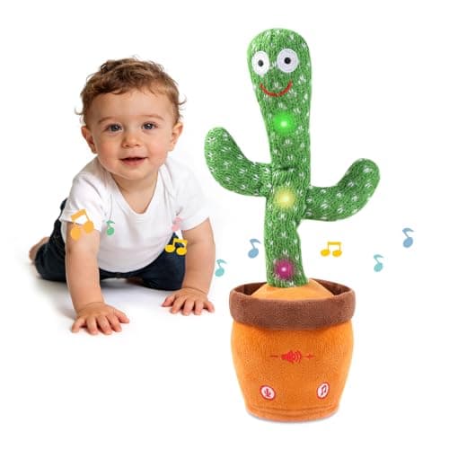 LLUKEME Talking Cactus Toy for Babies 6+ Months & Toddlers - Dancing Singing Repeating Cactus Toy with 10 Songs & Lights, Interactive Plush Gift for Kids Age 1 2 3 4 5 6, Easter Gifts for Kids - Image 1