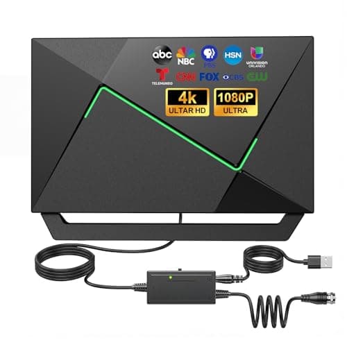 2026 TV Antenna for Smart TV Indoor for Local Channels HD Digital Antenna Outdoor Long Range Reception with Amplifier Signal Booster Supports 4K 1080p HD