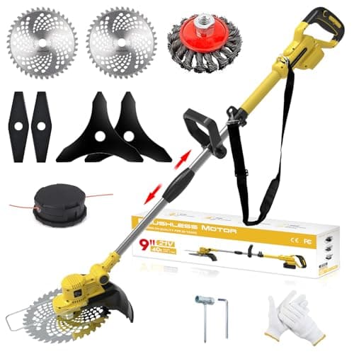 YEXLXLN Weed Wacker Cordless for Dewalt 20V MAX Battery, 4-in-1 Electric Weed Wacker, Weed Eater with 5 Types of Blades, for Lawn, Yard and Bush Trimming (No Battery) - Image 1