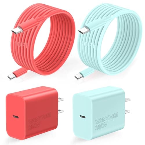 VANOVEI Compatible with iPhone 17 16 15 Charger Fast Charging,USB C Fast Wall Charger Block,Type C Fast Charger Block with 2Pack 10ft USB C to C Cable Compatible with iPhone 17/16/15/Pro/Pro max/Plus - Image 1