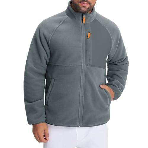 M MAELREG Men's Reversible Fleece Lined Jacket Full Zip Golf Jacket Winter Lightweight Softshell Coat Outerwear - Image 1