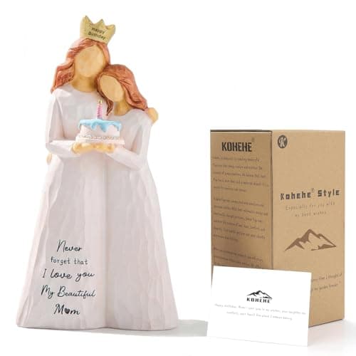 Kohehe Mom Birthday Gifts, Meaningful Birthday Gifts for Mom from Daughter, 5.5” Handmade Resin Mother Daughter Figurine, Unique Mother Birthdays Gift Ideas - Image 1