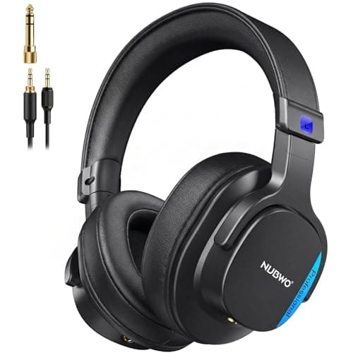 NUBWO Studio Headphones Wired, Hi-Res Over Ear Headphones with 3.5/6.35mm Detachable Jack, 180° Flip Earpads, 45mm Drivers Professional Monitor Headsets for Mixing, DJ, Recording, Guitar, Piano-HD01 - Image 1
