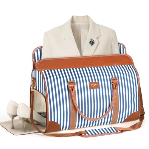 Tonyeee Convertible Garment Duffel Bags for Travel, Carry On Garment Bag with Shoe Compartment, 3 in 1 Foldable Suit Duffle Bag for Women, Jenni Bag for Hanging Clothes, Zebra Print (1Pcs Set) - Image 1