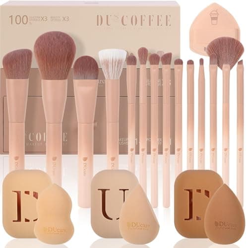 DUcare 21pcs Makeup Gift Set,with 14Pcs Makeup Brush set 3pcs Makeup Sponges 3pcs Sponge Holder 1pc Powder Puff for Foundation Blending Powder Blush Eyeshadows - Image 1
