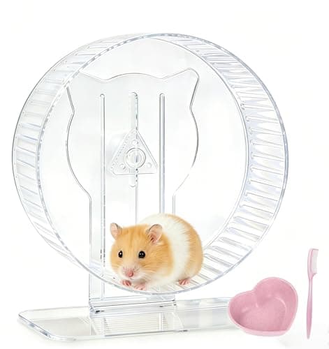 FURLINGDA Silent Hamster Wheel 9.3 Inch, Quiet Spinner Running Wheel with Adjustable Stand & Non-Slip Track – Ideal Small Animal Cage Accessories for Hamsters Gerbils Dwarf Syrian Mice