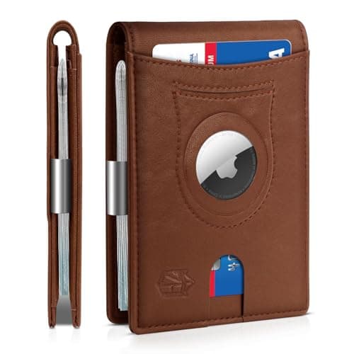 Zitahli Airtag-Wallet-Mens-Slim-RFID Blocking Wallet Leather with Money Clip Air Tag Wallet Card Holder Bifold Gifts for Men - Image 1