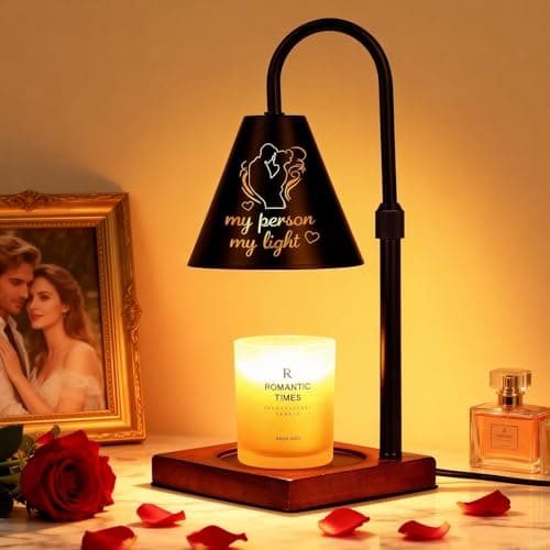 Modern Candle Warmer Lamp with Timer, My Person My Light, Couple Anniversary Valentines Day Gifts for Men Women, Adjustable&Dimmable Candle Lamp Warmer, Black Candle Warmer, Vintage Home Decor - Image 1