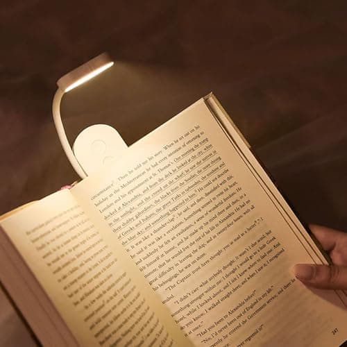 Choudao Tech Portable LED Reading Lights, Eye Caring 3 Color Temperatures and Dimming Brightness Book Lights, Lightweight USB Rechargeable Clip-On Lamp for Book Lovers Night Reading (White) - Image 1