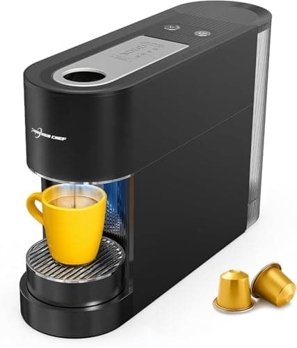PURHUGO CHEF Espresso Coffee Machine, Compatible with Nespresso Original Pods, One-Touch with Illuminated Brew Zone, 20 Bar Pump, 33.8oz Removable Tank, Compact Design, CM-C07-A - Image 1