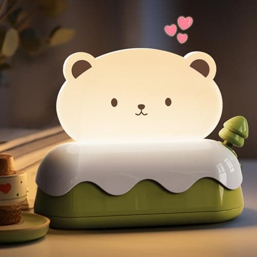 LOHAS Cute Night Light for Kids, Kawaii Bear Lamp, USB Rechargeable, Color Changing RGB, Decor for Bedroom, Nursery, Livingroom