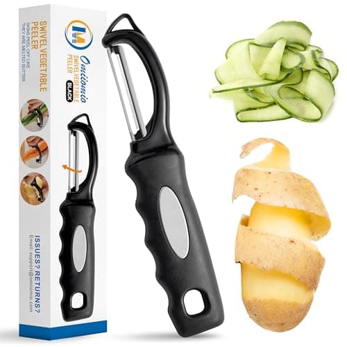 Premium Swivel Vegetable Peeler, Soft Grip Handle and Ultra Sharp Stainless Steel Blades - Perfect Kitchen Peeler For Veggie, Fruit, Potato, Carrot, Apple - Black - Image 1