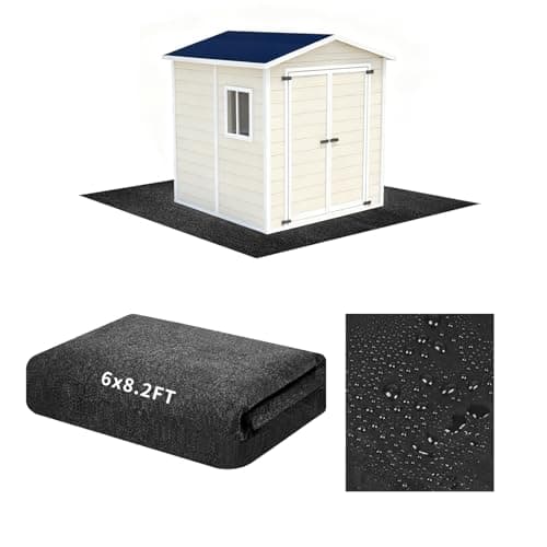 6 x 8.2FT Outdoor Storage Shed Floor Mat, Washable Garden Flooring Pad with Waterproof Bottom, Anti-Slip Patio Furniture Covering Dust Oil Mat for Shed, Tent, Carport, Storage Shed Not Included(Grey) - Image 1