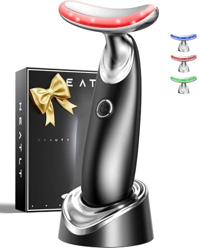 Red Light for Face and Neck, 7-in-1 Face Massager Tool, 3-Color Portable Facial Massager for Skin Care (5.9in) - Image 1