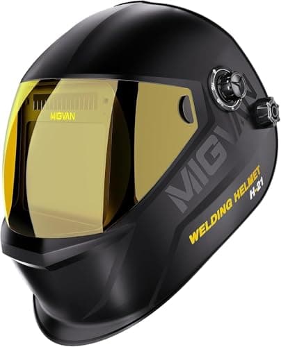 MIGVAN Welding Helmet Auto Darkening True Color Large Viewing, Welding Hood Solar/Rechargeable Battery Powered, Wide Shade 4/5-13 with 4 Arc Sensor, Optical Clarity Welding Mask for TIG MIG ARC Grind - Image 1