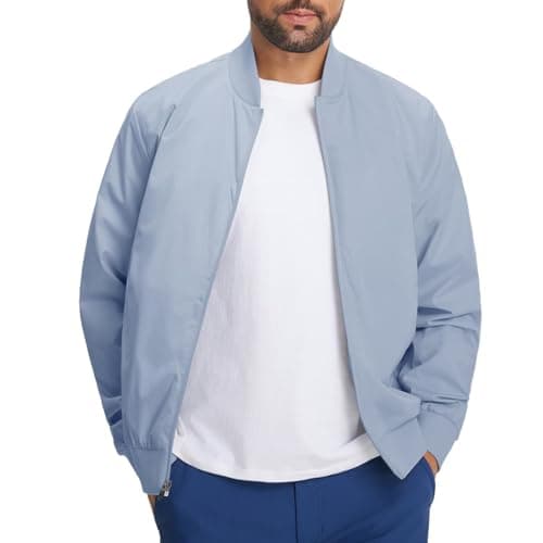 M MAELREG Mens Lightweight Windbreaker Vintage Light Golf Bomber Jacket Spring Fall Outdoor Coats Work Clothes