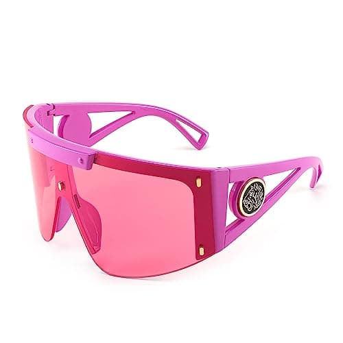 FEISEDY Sunglasses for Women, One Piece Oversized Sunglasses for Men and Women, Big Shades, Wrap Shield for Cycling, Driving, Vacation (B4027, Pink) - Image 1