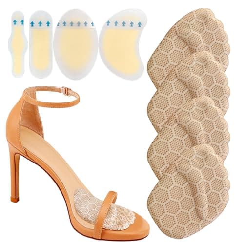 Ball of Foot Cushions 2 Pairs, Metatarsal Pads for Women, Heel Cushion Inserts, No Slip Heel Grips Liners Pads and 4 ct Gel Blister Bandages Pads for Reduce Heel, Toe & Foot Pain (Beige, One Size) - Image 1