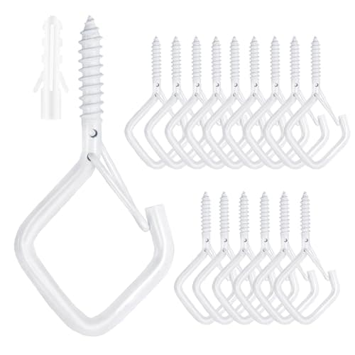 Viweolm 15 Pcs White Eye Hooks Screw Heavy Duty,Ceiling Hooks for Hanging Plants,String Lights,Cup,Wind Chime,Bird Feeders. Plant Hanger Indoor&Outdoor - Image 1