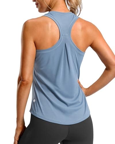 G Gradual Women's Workout Tank Tops Racerback Athletic Yoga Tops Loose Fit Sleeveless Running Gym Sports Shirts for Women(Dusty Blue,M) - Image 1