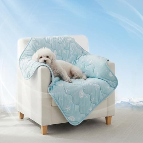 NWK Dog Cooling Blanket, Q-Max>0.345, Ice Silk Cool to Touch Material, Bed Cover, Furniture Protector Couch Sofa for Summer, Anxiety Relief-Machine Washable (Ocean Blue, 30'' X 40'') - Image 1