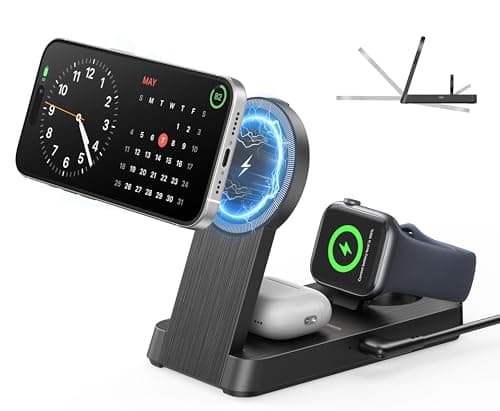 Kailwokk 3 in 1 Magnetic Wireless for iPhone Charging Station: Foldable Portable Charger for iPhone 17-12 Pro Max & Apple Watch & AirPods, for Apple Multiple Devices Charger for Home,Office&Travel - Image 1