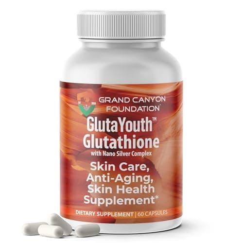 GlutaYouth Glutathione Supplement for Skin Health with Antioxidant Support, Absorption Formula with Nano Silver Complex, Daily Wellness Support, Non GMO, Anti Aging, 60 Glutathione Capsule Made in USA