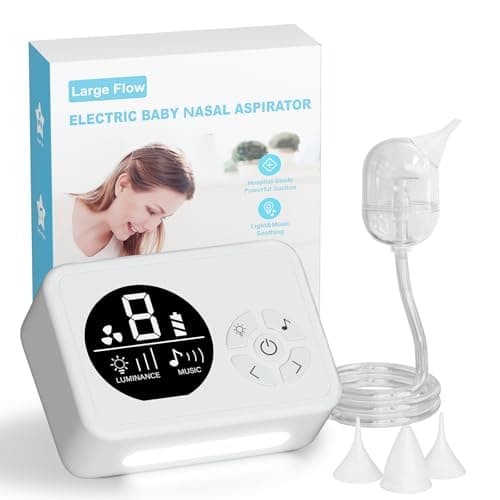Nasal Aspirator for Baby, Nose Sucker with 9 Suction Levels, Electric Snot Sucker, 3 Levels Night Light & Nursery Rhyme Soothing Function, Food-Grade Silicone Tips - Image 1