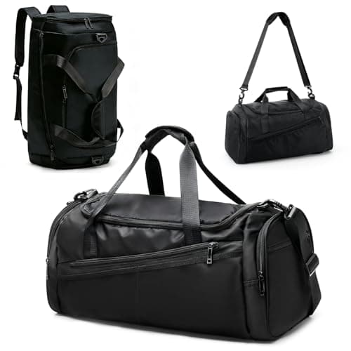 Gym Duffle Bag for Men Women 3 in 1 Waterproof Sports Travel Carry On Duffel Bag Backpack with Shoe Compartment & Wet Pocket for Traveling Workout Weekender Overnight - Image 1
