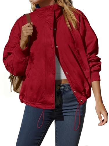 Tankaneo Womens Casual Jackets Warm Fleece Lined Windbreaker Jackets Lightweight Quilted Hiking Outwear - Image 1