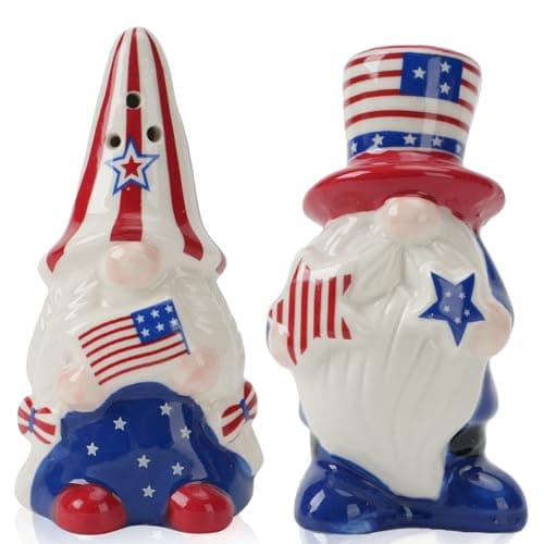 Hand-Painted Gnome Salt and Pepper Shakers Set (2-Pack) Easter Table Decor,Fun Kitchen Spice Dispensers,Novelty Farmhouse Gnome Ornament for Home & Holidays - Image 1