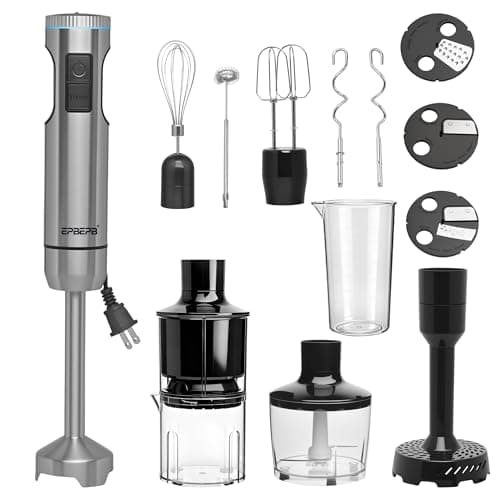 Handheld Immersion Blender Bundle, 1000W Powerful 11-in-1 Set for Smoothies,Orange Juicer,Minced meat,Milk frother,Egg Beater, Dough Hook, Vegetable Chopper, Potato Masher - Image 1