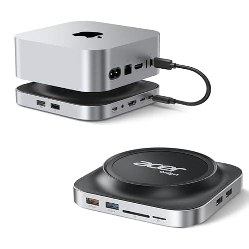 Acer Mac mini M4 Dock, 8TB M.2 NVMe/SATA SSD Enclosure & Stand, 4K@144Hz HDMI 2.1, 10Gbps USB-C & USB-A Hub, SD/TF Card Reader, 3.5mm Audio, Aluminum Docking Station for Mac mini M4 & M4 Pro - Black - Image 1