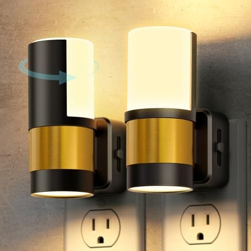 Briignite Night Lights Plug into Wall, 2 Pack Dimmable LED Night Light, Dusk to Dawn Sensor, 360° Rotation, 3000K Soft White 0-100LM Nightlights Plug in for Kids, Bedroom Hallway - Image 1