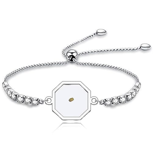 YLWJSP Mustard Seed Bracelet Christian Gift Mustard Seed Jewelry Bracelet Faith Gift Inspirational Jewelry Religious Gift for Women (square br) - Image 1