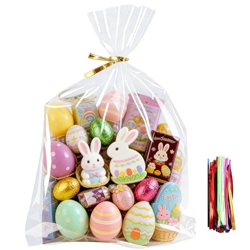 SOMIOCO 100 Pack Clear Cellophane Treat Bags 11x14 Inches OPP Plastic Gift Goodie Bags for Small business Candy Cookies Bakery Soap Party Favors Gift Wrapping Packaging with Twist Ties - Image 1