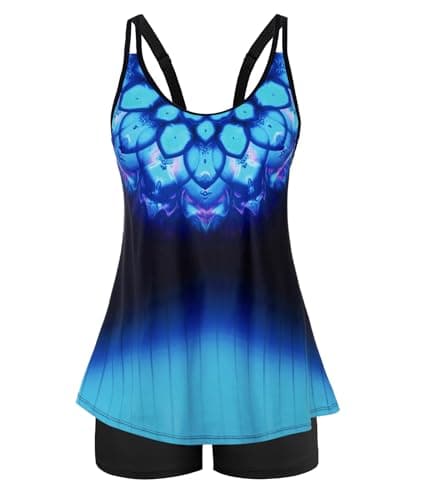 Arolina Plus Size Tankini Swimsuits for Women Tummy Control Removable Padded Bathing Suits Full Coverage Swimsuit 20W - Image 1