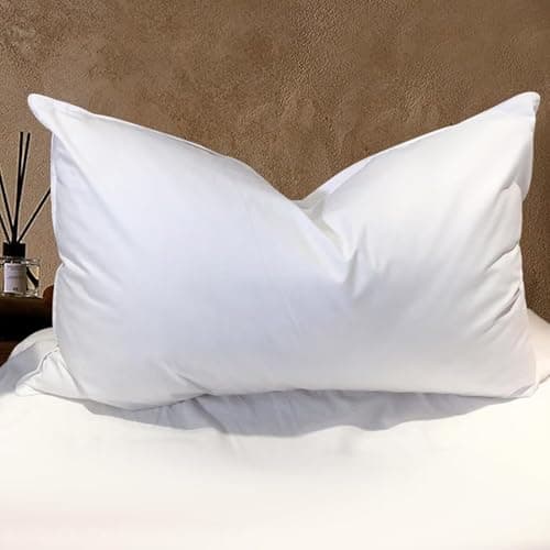 BHZ Goose Down Feather Pillows Queen Size - Hotel Collection Bed Pillows for Sleeping Soft Pillow for Side and Back Sleepers with 100% Cotton Fabric - Image 1