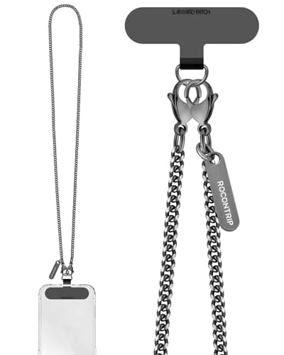 ROCONTRIP Phone Chain Crossbody Phone Strap with 2 Tether Tabs Detachable iPhone Lanyard Chain for All Phones Premium Metal Buckles,Non-rust,Unbreak Cellphone Neck lanyard for Travel Essentials - Image 1