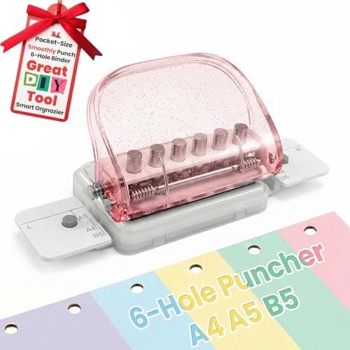 Spiral Binding Machine, Portable 6-Hole Mini Hole Punch,Comb Binder for Letter Size, A4,A5,B5,DIY Creative Book Binder Loose Paper for Organized Reports,Scrapbooks,Household Documents,Family Cookbook - Image 1
