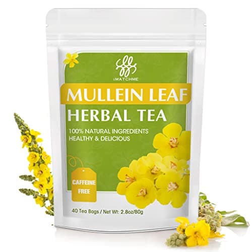 Mullein Leaf Tea, Mullein Tea Bags for Lung Cleanse, Respiratory Support and Mucous Membranes, Herbal Tea Caffeine Free, Non-GMO, 40 Tea Bags - Image 1