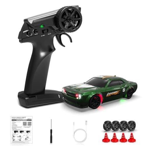 Sakeye 1/43 RC Drift Car, Mini Drifting RC Car with Gyro 2.4GHz Full Proportional Drift Cars 4WD RTR Remote Control Cars with Colorful Lights Gyroscope Fast Racing Vehicle Gift for Kids Boys Adults - Image 1