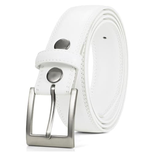 Waist Wow Men's Casual Leather Belt Classic Handmade Dress Belts Every Day Leather Jeans Belt for Men Work Business - Image 1