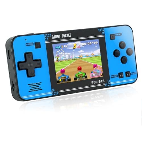 Handheld Game for Kids -Preloaded 220 Retro Video Games, Portable Gaming Player with Rechargeable Battery 3.0" LCD Screen, Mini Arcade Electronic Toy Gifts for Boys Girls (Black+Blue) - Image 1
