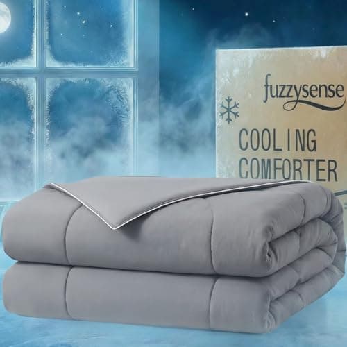 Cooling Comforter for Hot Sleepers & Night Sweats, Breathable Lightweight Cooling Blanket for Menopause & Summer, Soft Cool-to-Touch, Oeko-TEX, Grey, 60x80 Inches - Image 1